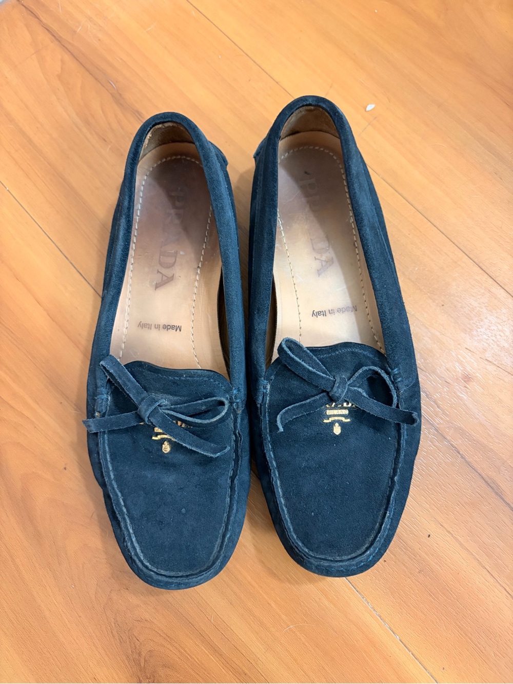 Prada Navy Blue Women’s Driving Loafers